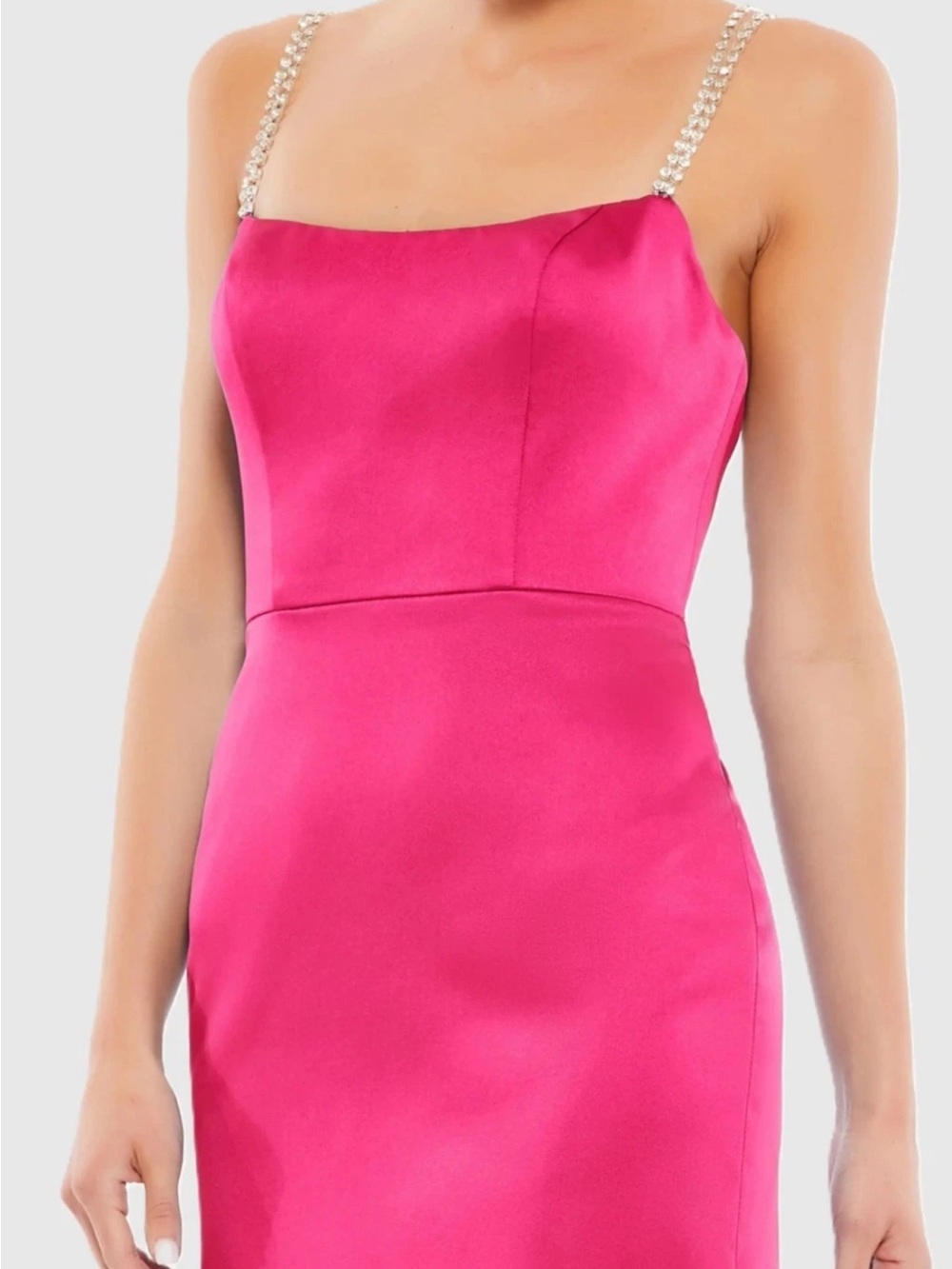 Mac-Duggal ❤️Strapless Fitted Cocktail Dress with Crystal Straps - Fuchsia